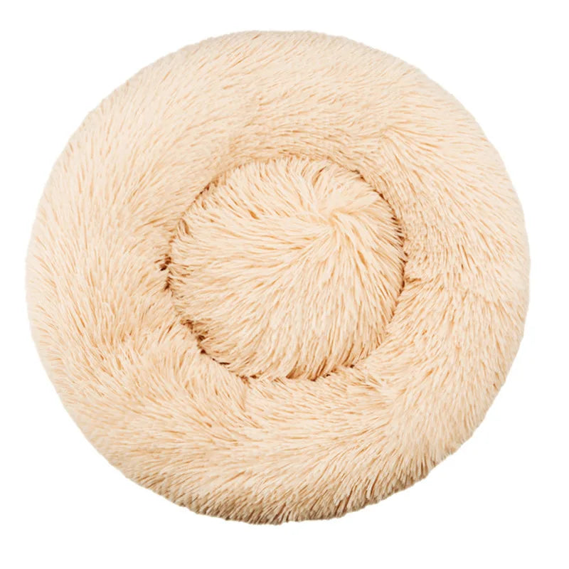 Washable Round Plush Dog Bed