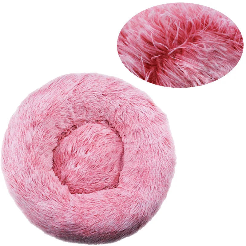 Washable Round Plush Dog Bed