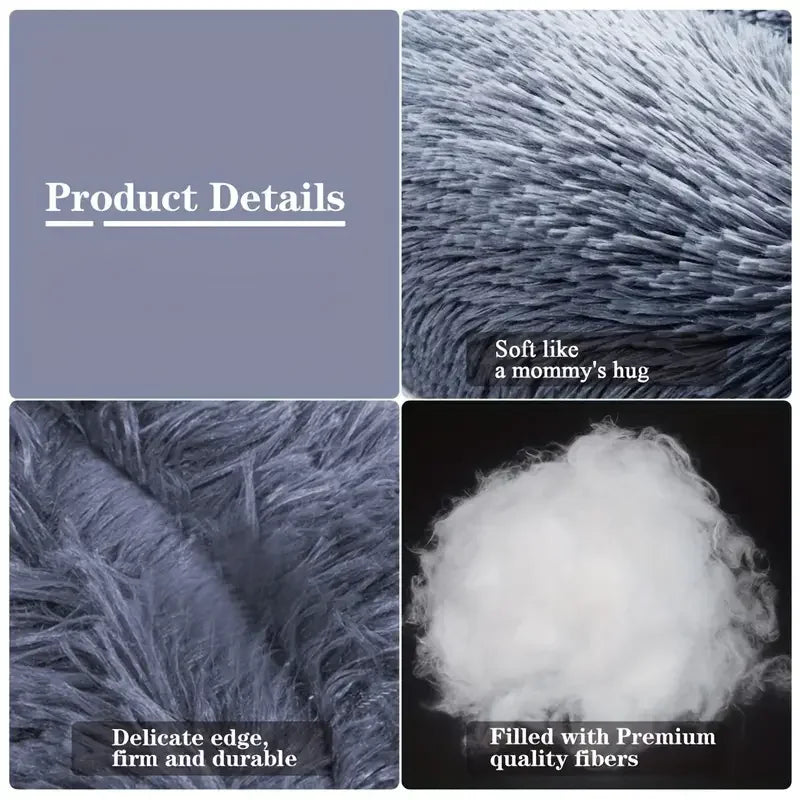 Washable Round Plush Dog Bed