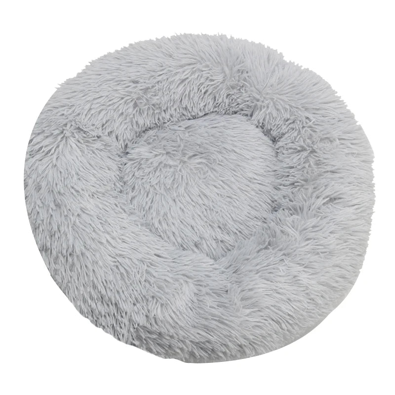 Washable Round Plush Dog Bed